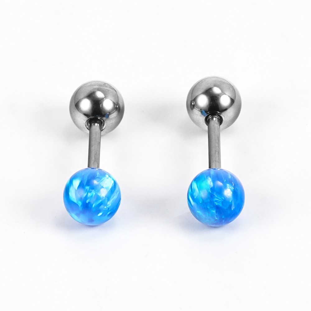 1 Pair Shiny Solid Color Polishing 201 Stainless Steel Gem Ear Studs display picture 17