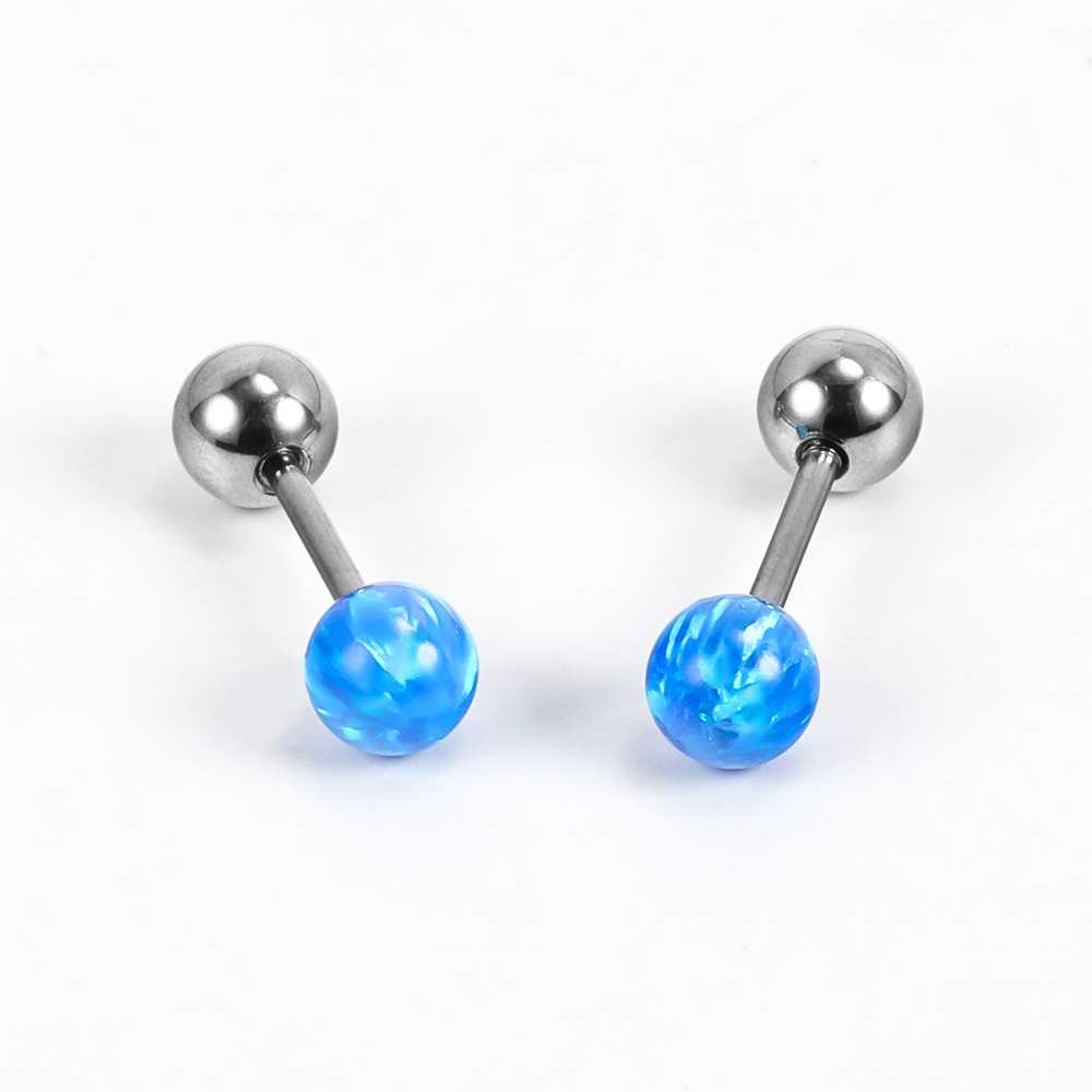 1 Pair Shiny Solid Color Polishing 201 Stainless Steel Gem Ear Studs display picture 18