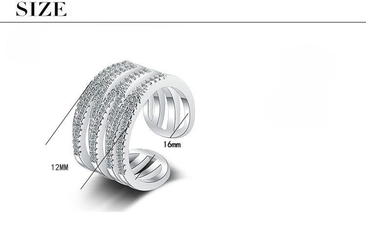 Kupfer Einfacher Stil Klassischer Stil Inlay Wellen Zirkon Ringe display picture 1