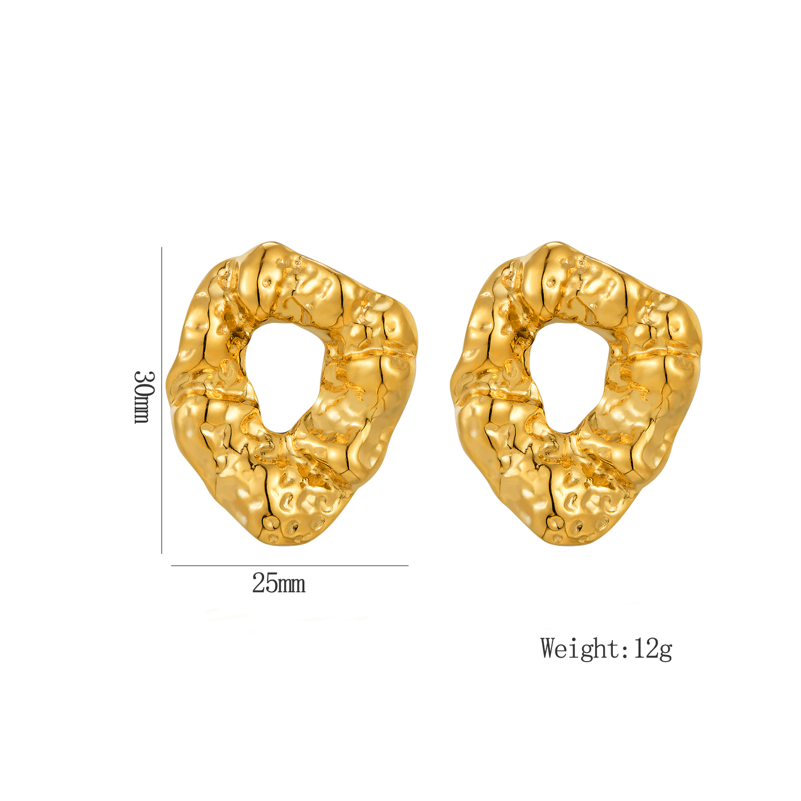 1 Pair Exaggerated Classic Style Irregular Circle Heart Shape Plating 304 Stainless Steel 18K Gold Plated Ear Studs display picture 13