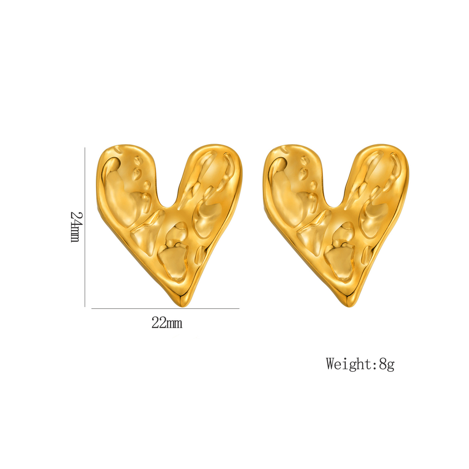 1 Pair Exaggerated Classic Style Irregular Circle Heart Shape Plating 304 Stainless Steel 18K Gold Plated Ear Studs display picture 18
