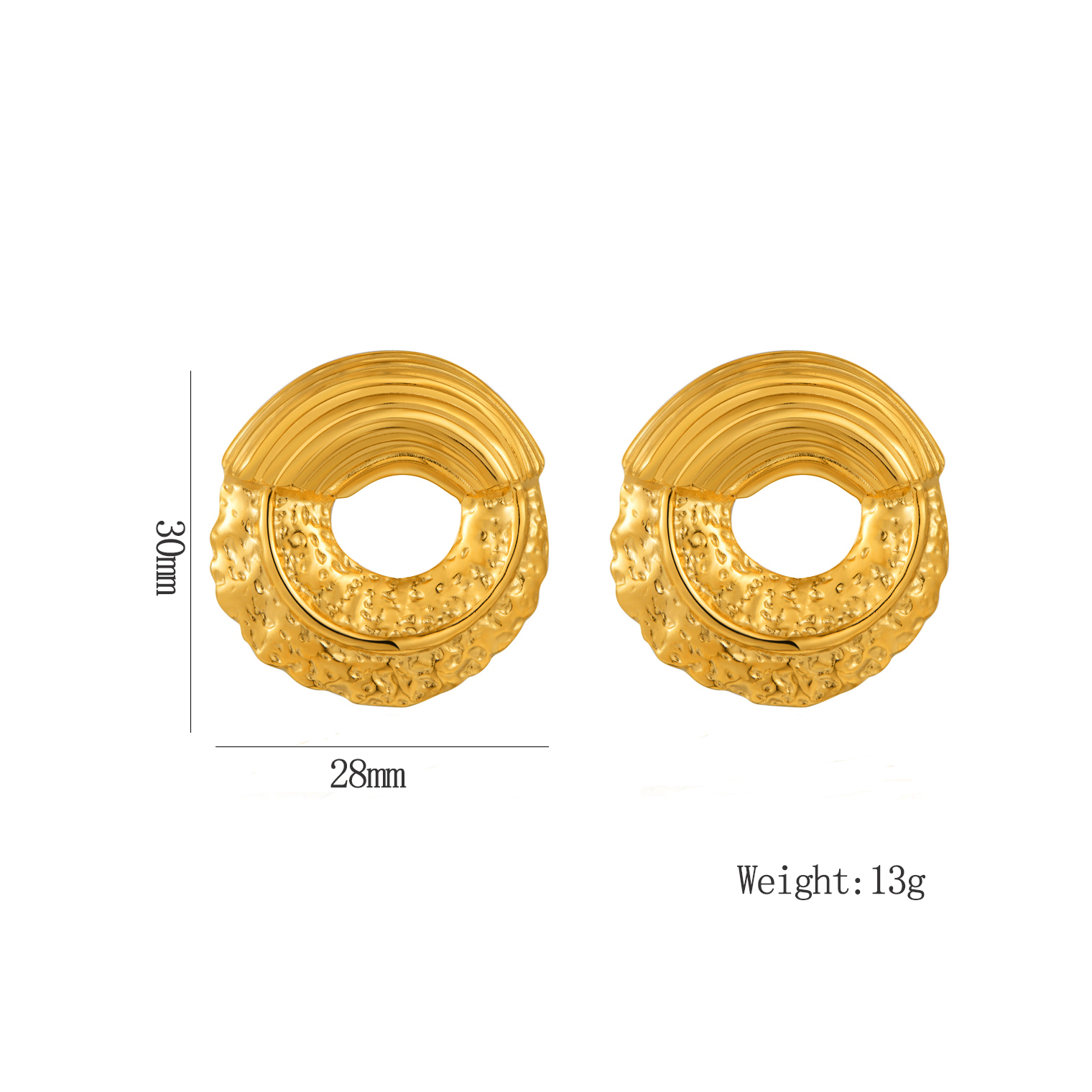 1 Pair Exaggerated Classic Style Irregular Circle Heart Shape Plating 304 Stainless Steel 18K Gold Plated Ear Studs display picture 23