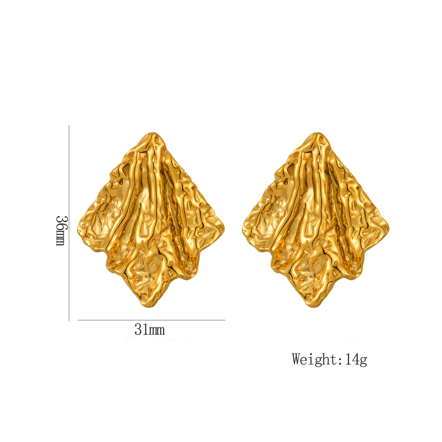 1 Pair Exaggerated Classic Style Irregular Circle Heart Shape Plating 304 Stainless Steel 18K Gold Plated Ear Studs display picture 28