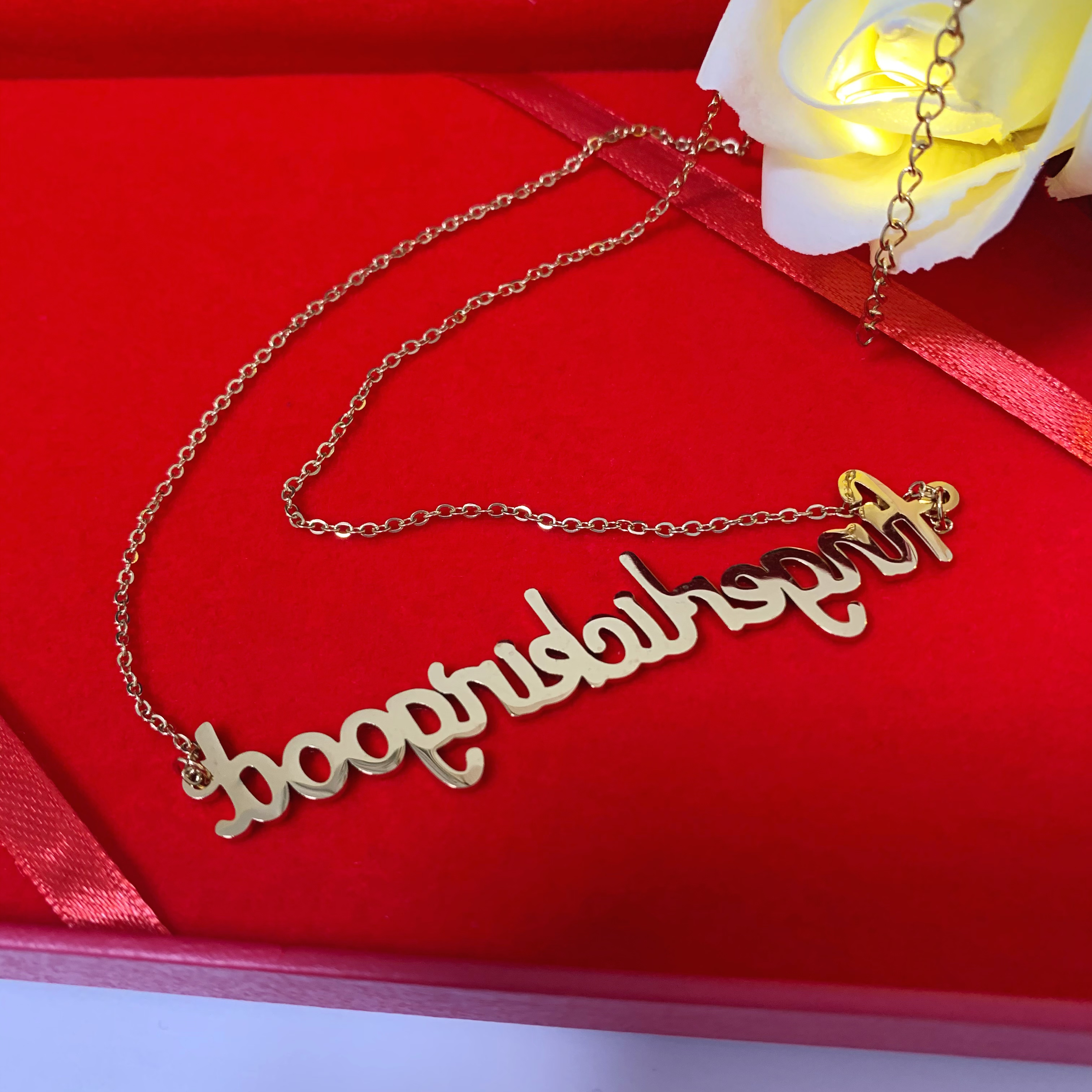 302 Stainless Steel 18K Gold Plated Simple Style Letter Pendant Necklace display picture 4