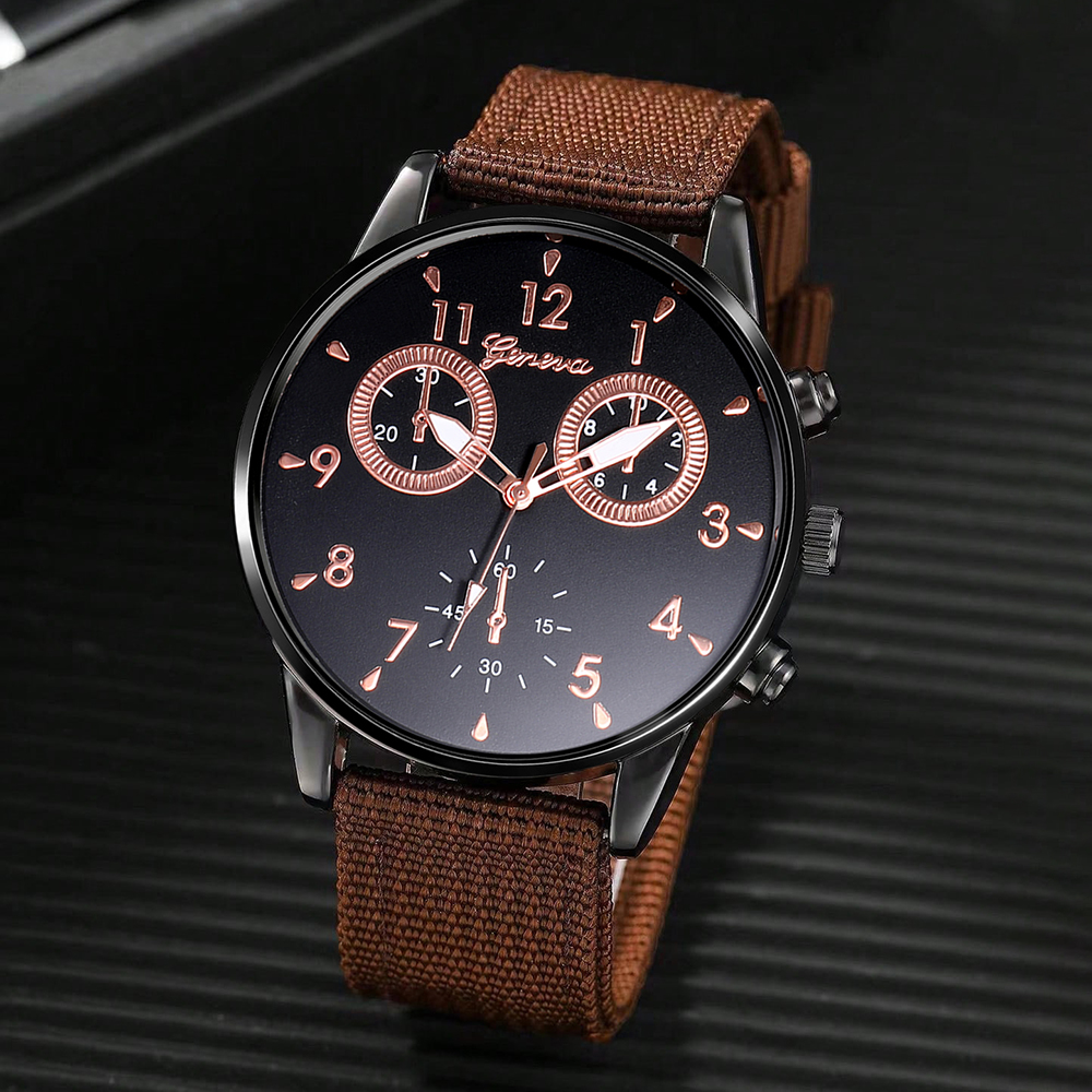 Casual Number Buckle Quartz Men's Watches display picture 3