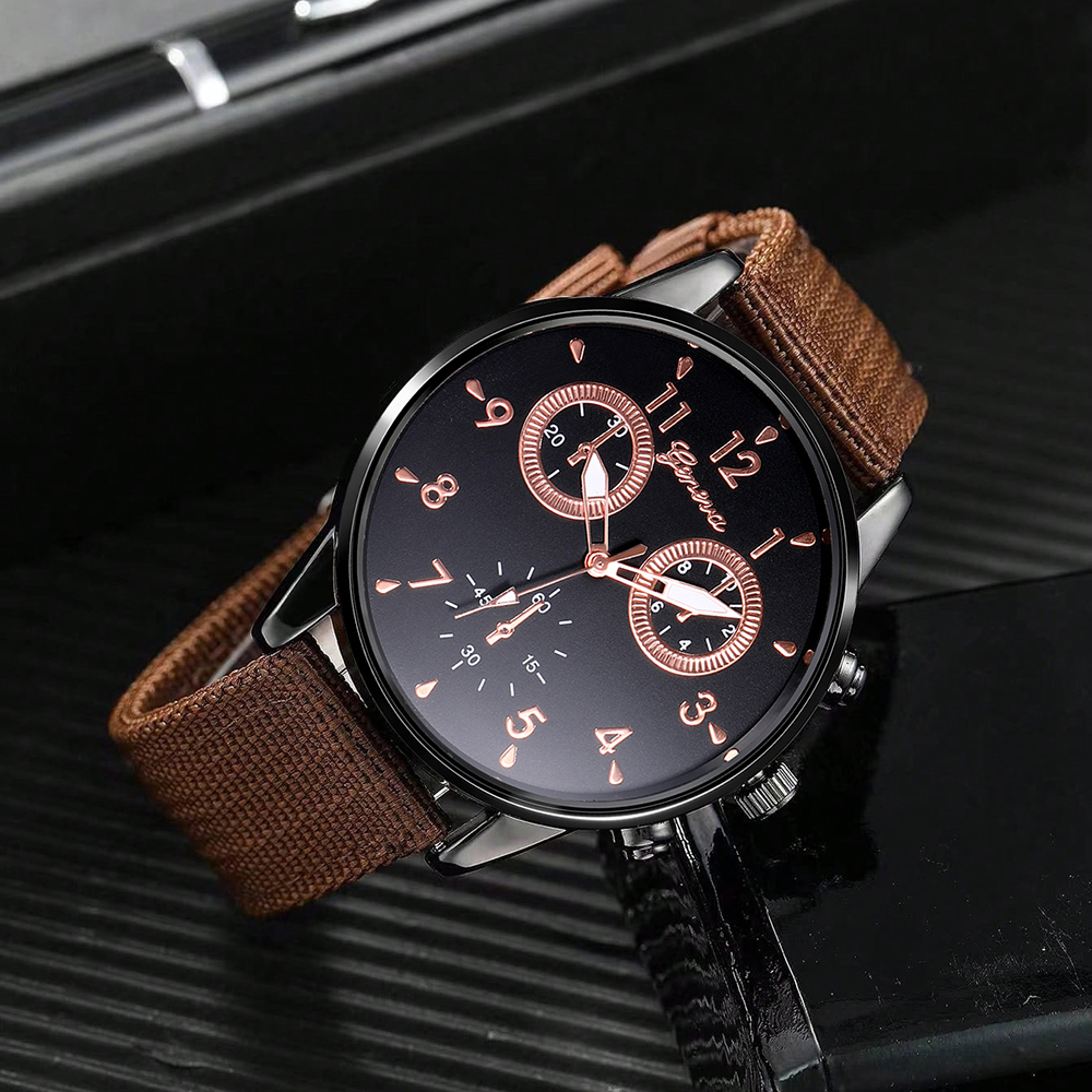 Casual Number Buckle Quartz Men's Watches display picture 4