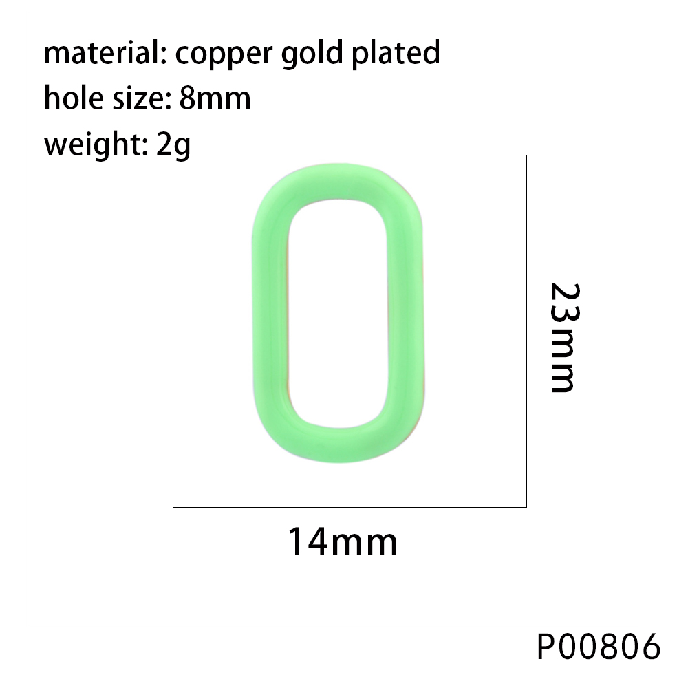 1 Stück 14*23mm Loch 6~9.9mm Kupfer 18 Karat Vergoldet Oval Poliert Anhänger display picture 8
