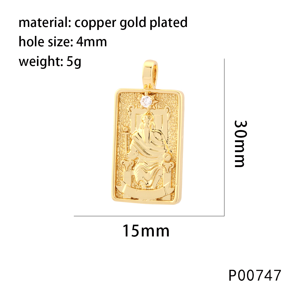 1 Piece 15*30mm Hole 4~4.9mm Copper Zircon 18K Gold Plated Rectangle Polished Pendant display picture 4