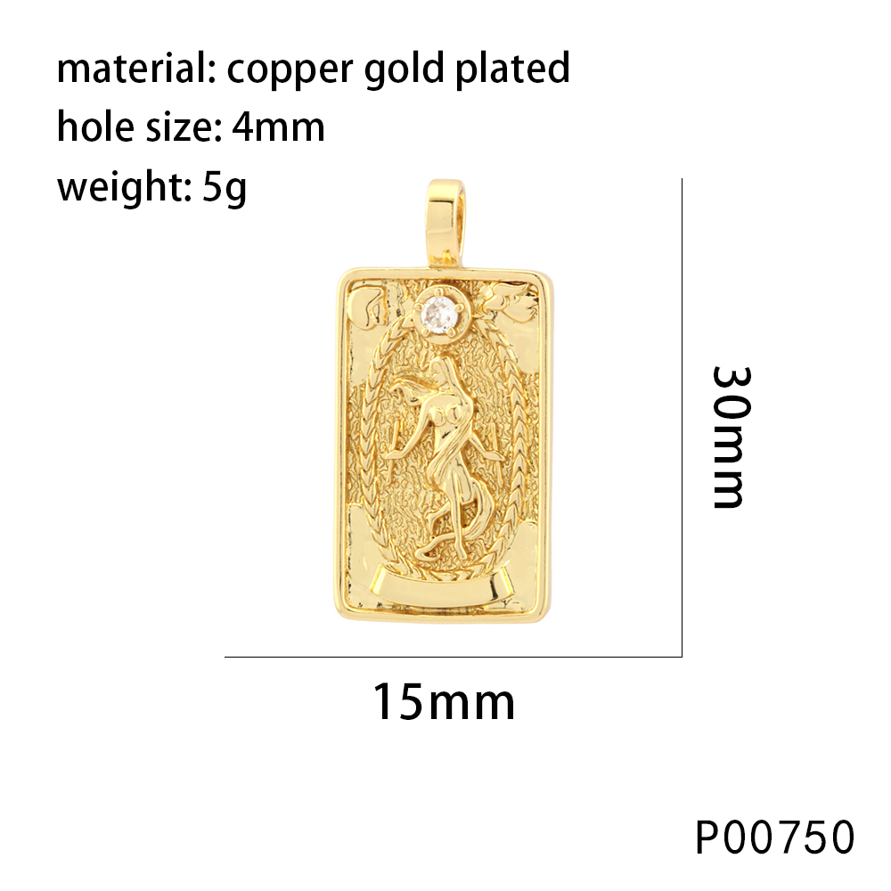 1 Piece 15*30mm Hole 4~4.9mm Copper Zircon 18K Gold Plated Rectangle Polished Pendant display picture 19