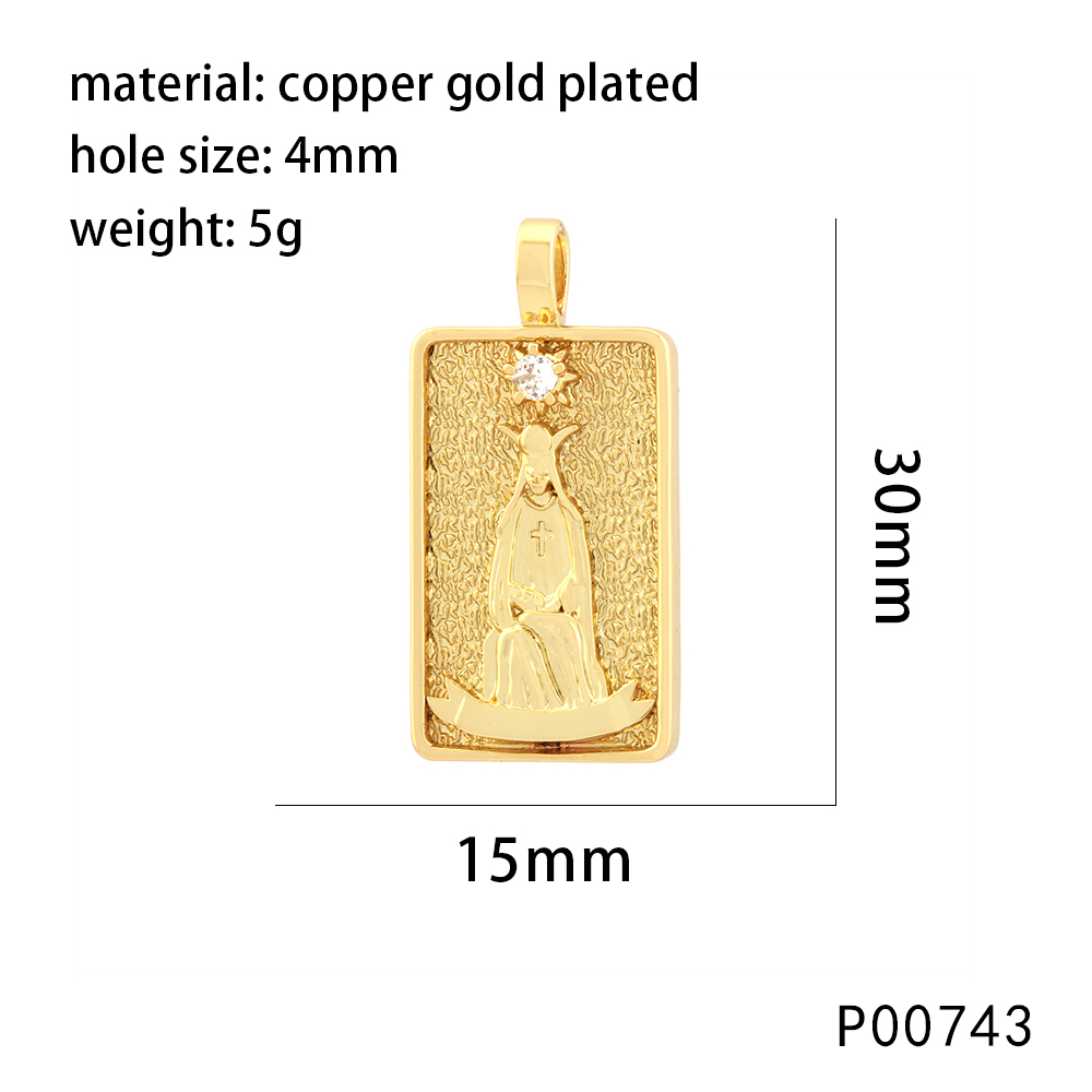 1 Piece 15*30mm Hole 4~4.9mm Copper Zircon 18K Gold Plated Rectangle Polished Pendant display picture 6