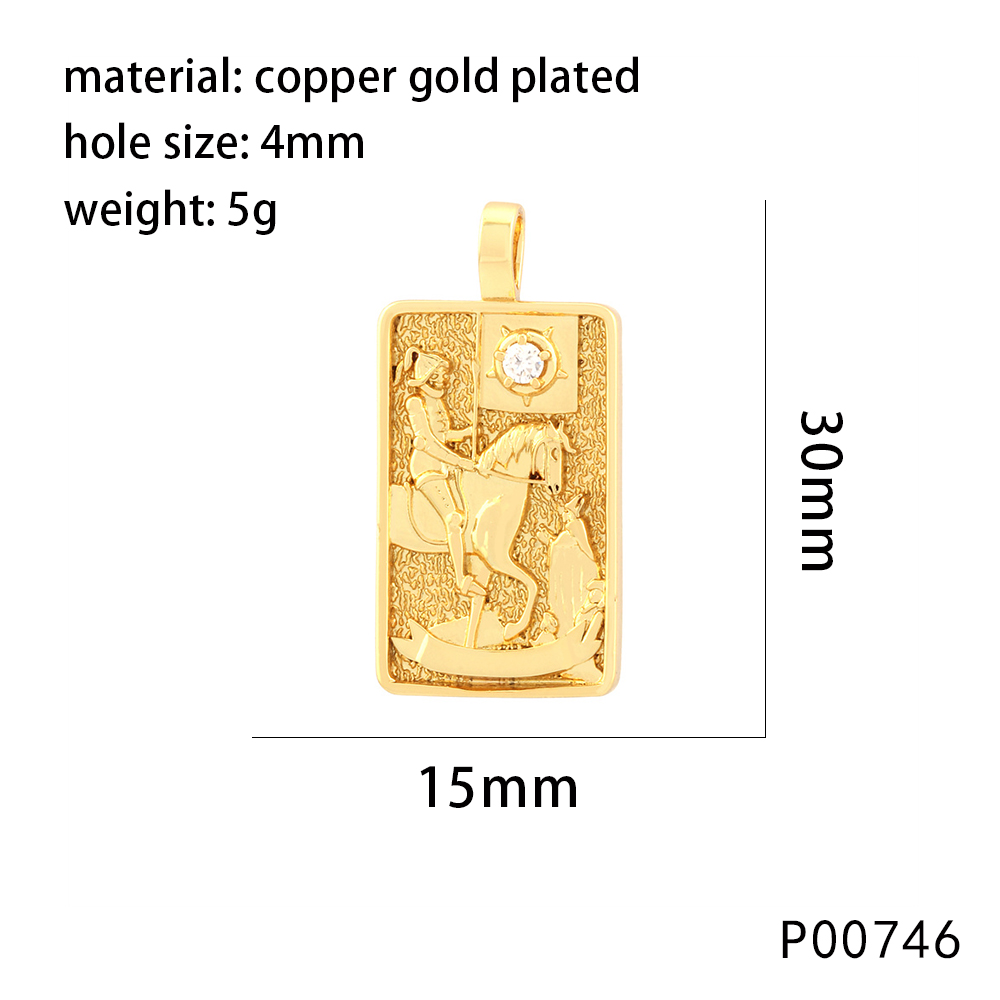 1 Piece 15*30mm Hole 4~4.9mm Copper Zircon 18K Gold Plated Rectangle Polished Pendant display picture 11