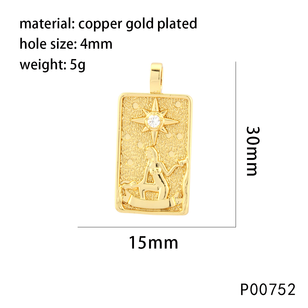 1 Piece 15*30mm Hole 4~4.9mm Copper Zircon 18K Gold Plated Rectangle Polished Pendant display picture 9