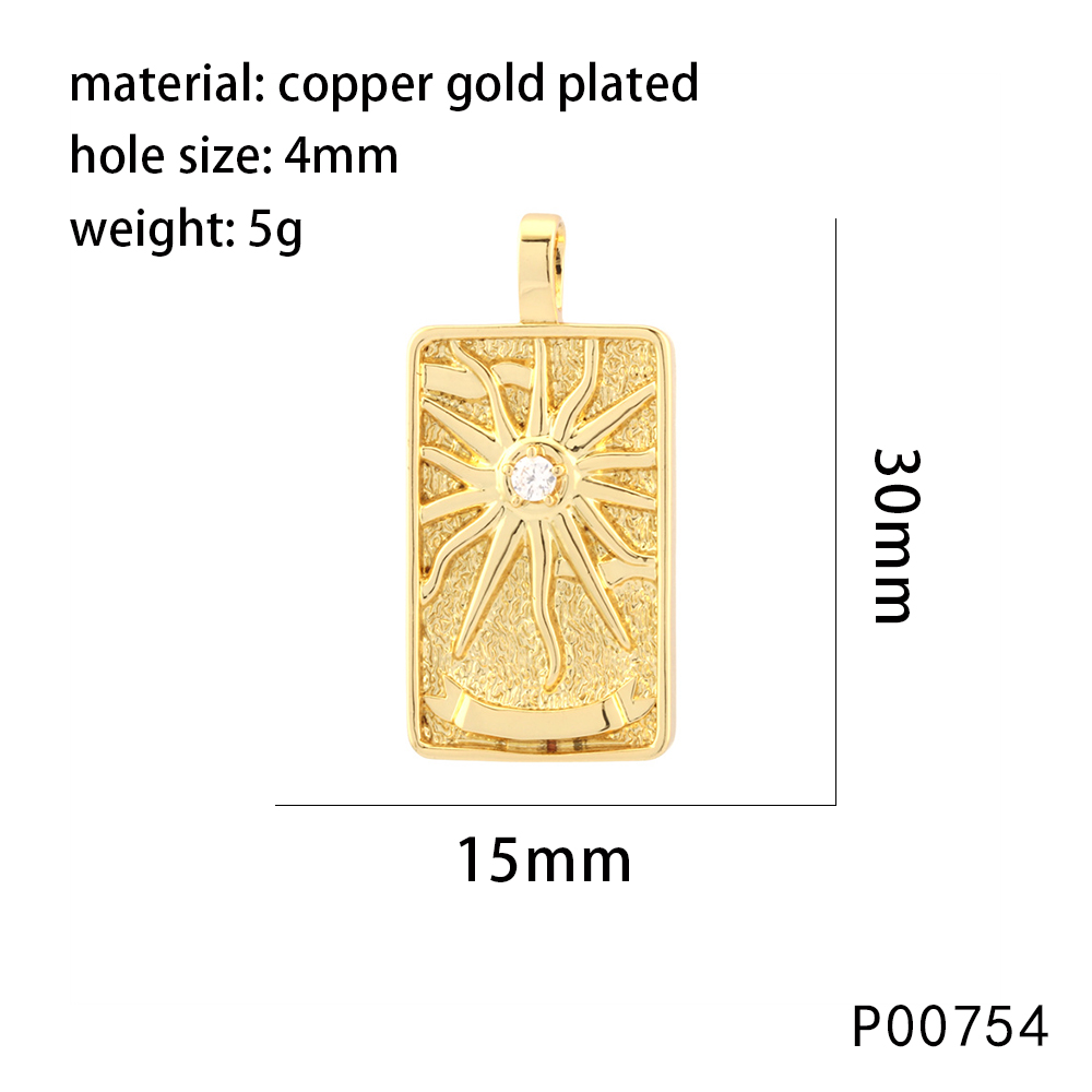 1 Piece 15*30mm Hole 4~4.9mm Copper Zircon 18K Gold Plated Rectangle Polished Pendant display picture 13