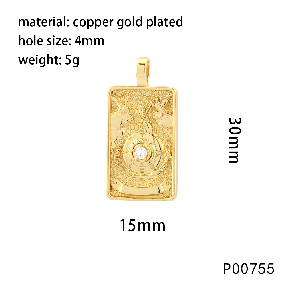 1 Piece 15*30mm Hole 4~4.9mm Copper Zircon 18K Gold Plated Rectangle Polished Pendant display picture 18