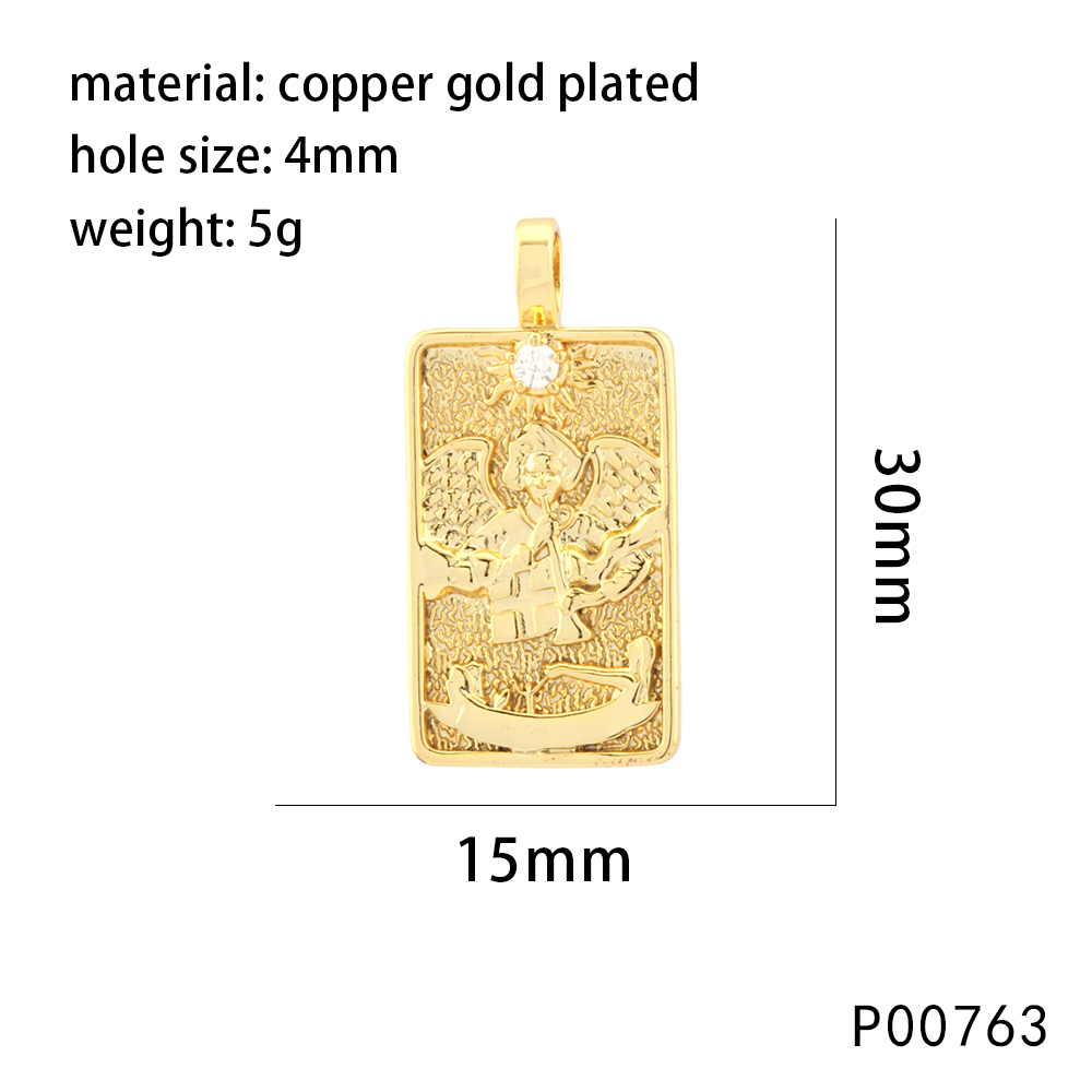 1 Piece 15*30mm Hole 4~4.9mm Copper Zircon 18K Gold Plated Rectangle Polished Pendant display picture 20
