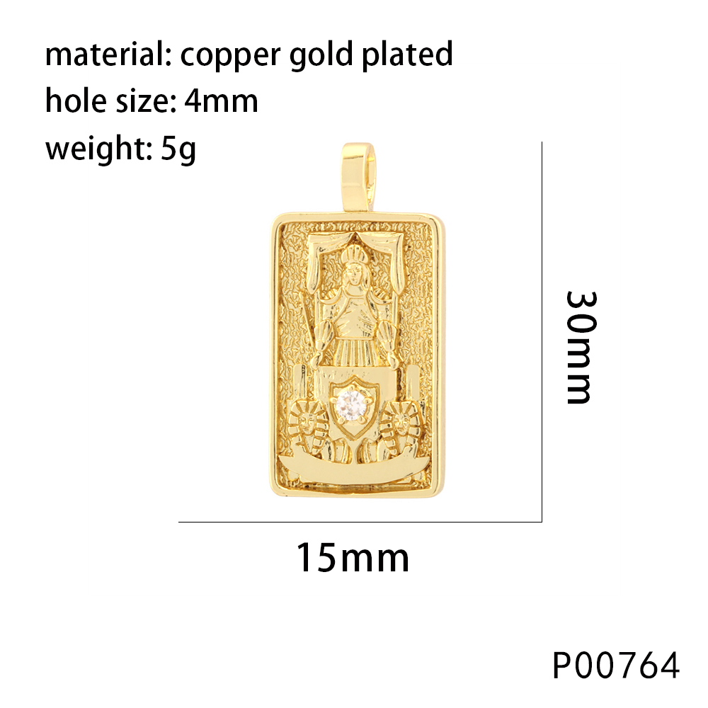 1 Piece 15*30mm Hole 4~4.9mm Copper Zircon 18K Gold Plated Rectangle Polished Pendant display picture 25