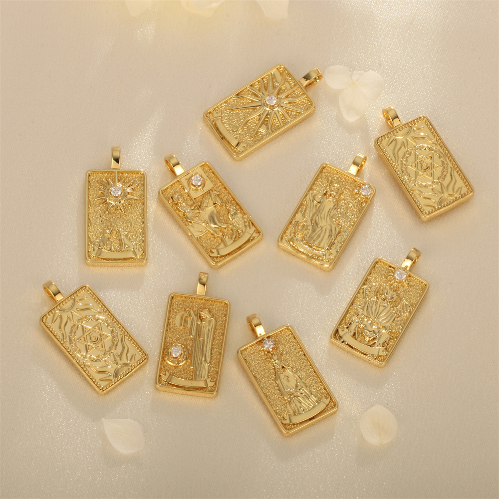 1 Piece 15*30mm Hole 4~4.9mm Copper Zircon 18K Gold Plated Rectangle Polished Pendant display picture 3