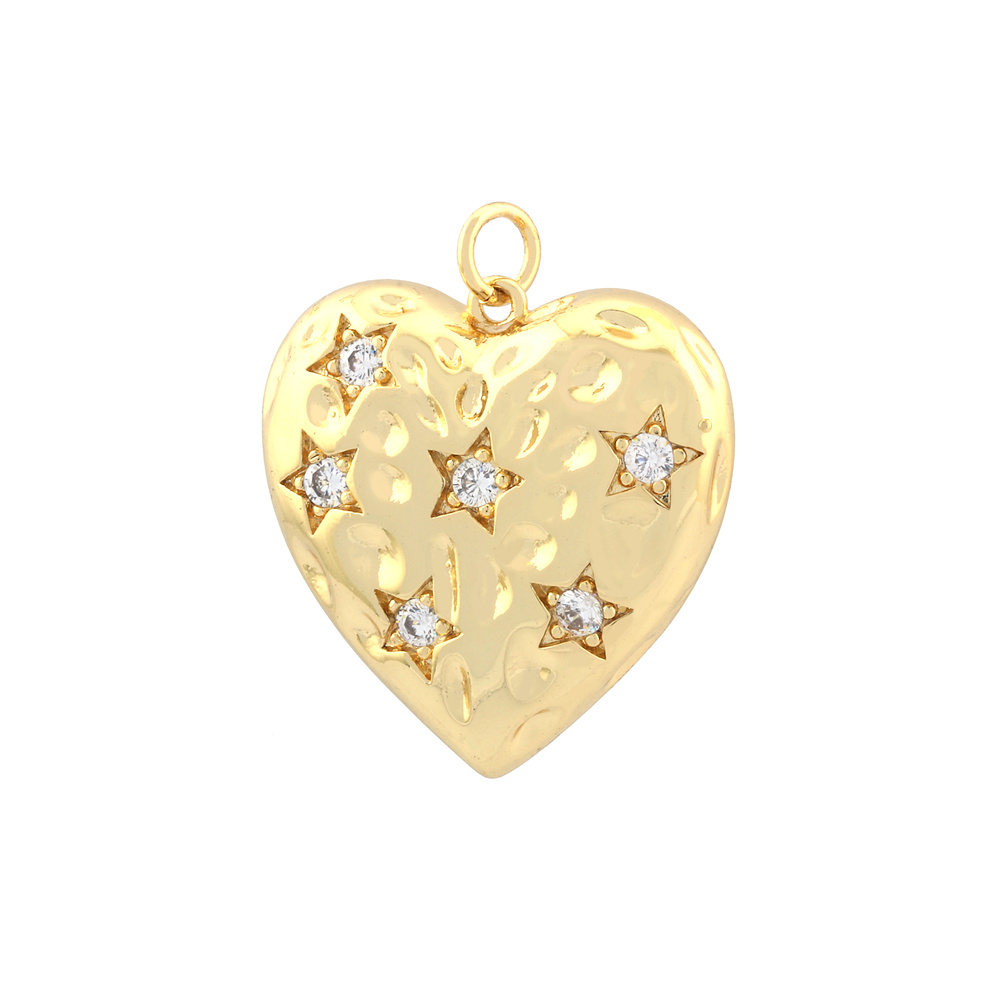 1 Piece 14*17mm 25*25mm Hole 3~3.9mm Copper Zircon 18K Gold Plated Star Heart Shape Polished Pendant display picture 8