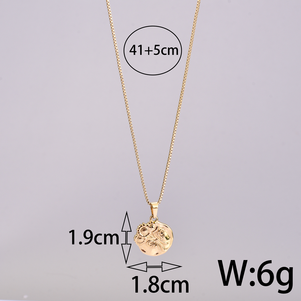 Titanium Steel 18K Gold Plated Simple Style Sunflower Pendant Necklace display picture 1