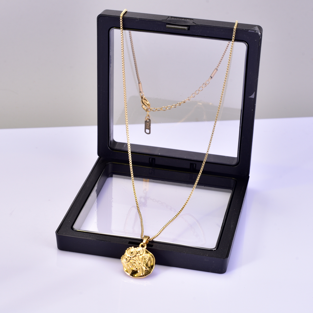 Acero Titanio Chapados en oro de 18k Estilo Simple Girasol Collar Colgante display picture 2