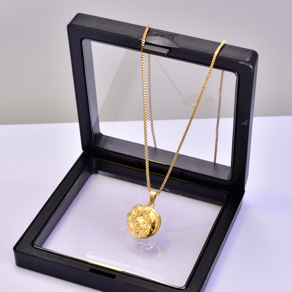 Acero Titanio Chapados en oro de 18k Estilo Simple Girasol Collar Colgante display picture 7