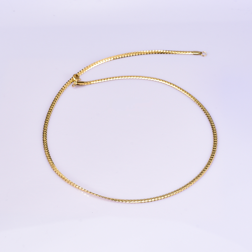 Acero Titanio Chapados en oro de 18k Estilo Simple Color Sólido Collar display picture 5