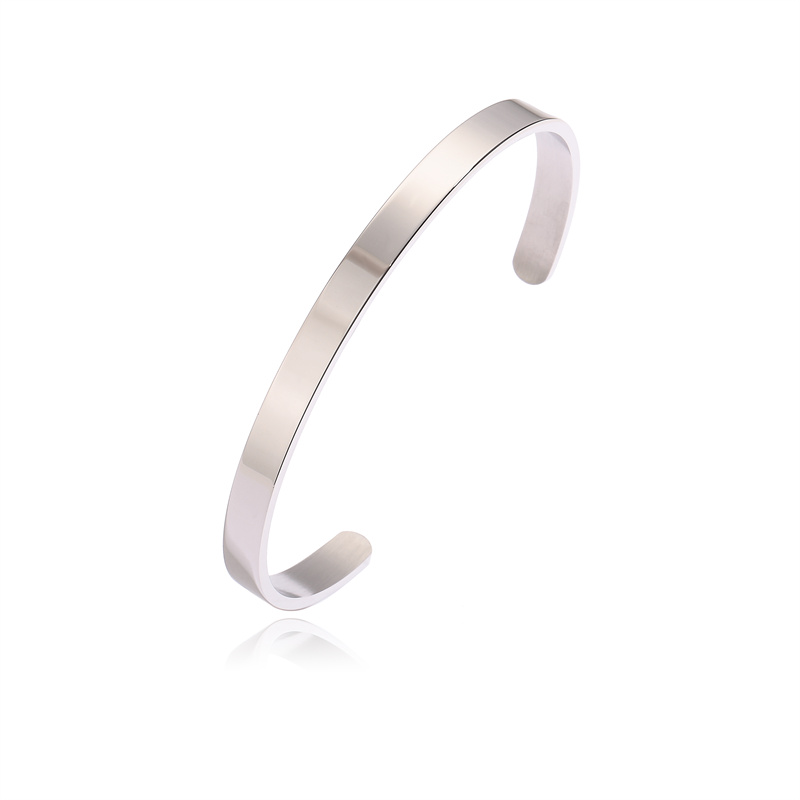 Simple Style Letter Stainless Steel Plating Unisex Cuff Bracelets display picture 5