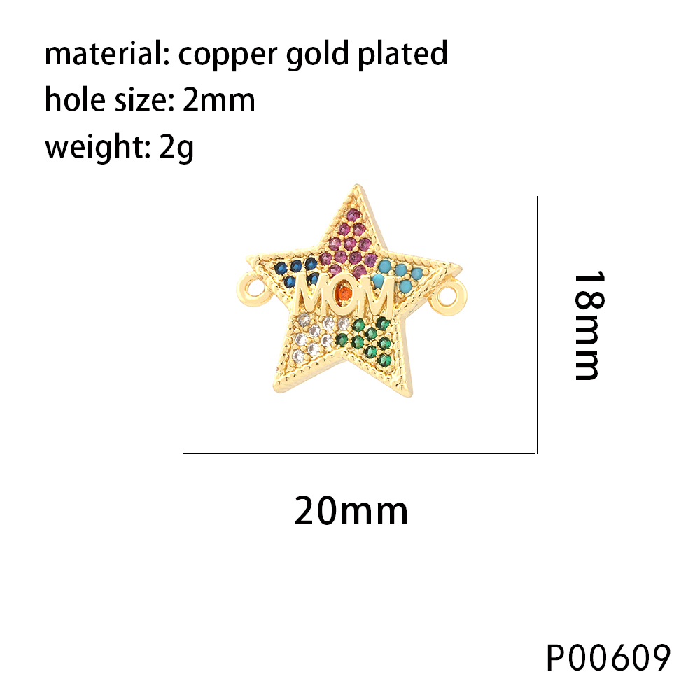 1 Piece 25 * 11mm 27 * 15mm 40 * 10mm Copper Zircon 18K Gold Plated Pentagram Paper Clip Devil's Eye Polished Pendant display picture 4