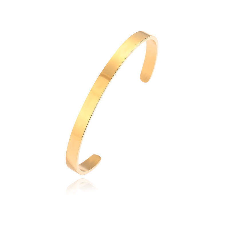 Simple Style Letter Stainless Steel Plating Unisex Cuff Bracelets display picture 6