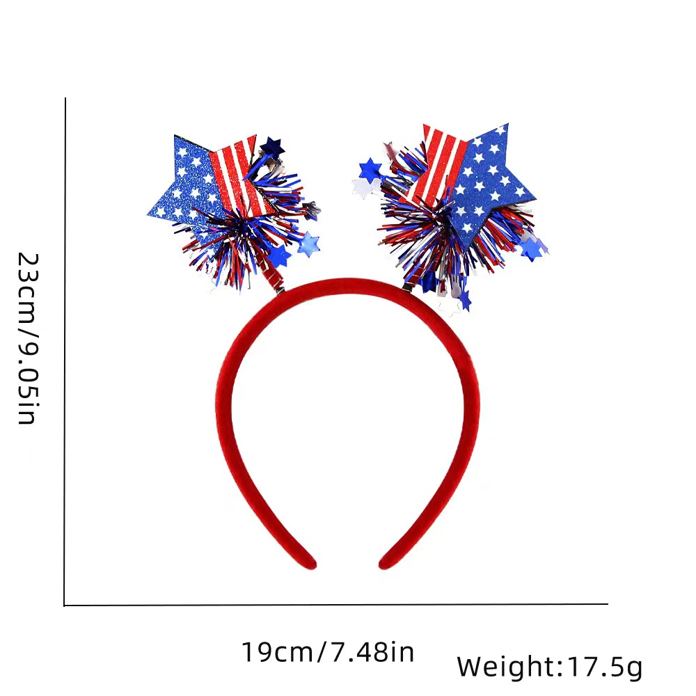Women's IG Style Simple Style National Flag Star Plastic Hair Band Party Headpieces display picture 7