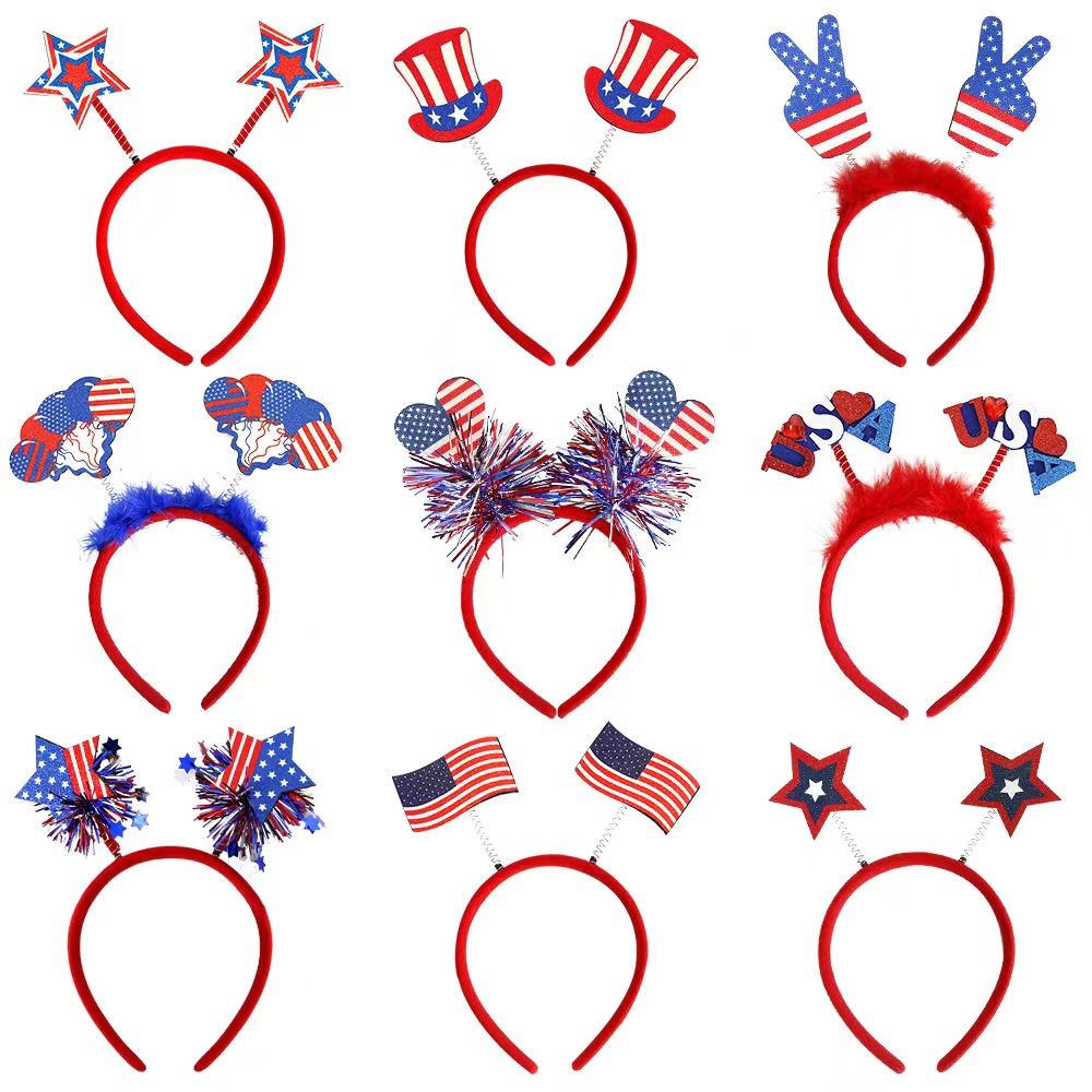 Women's IG Style Simple Style National Flag Star Plastic Hair Band Party Headpieces display picture 10