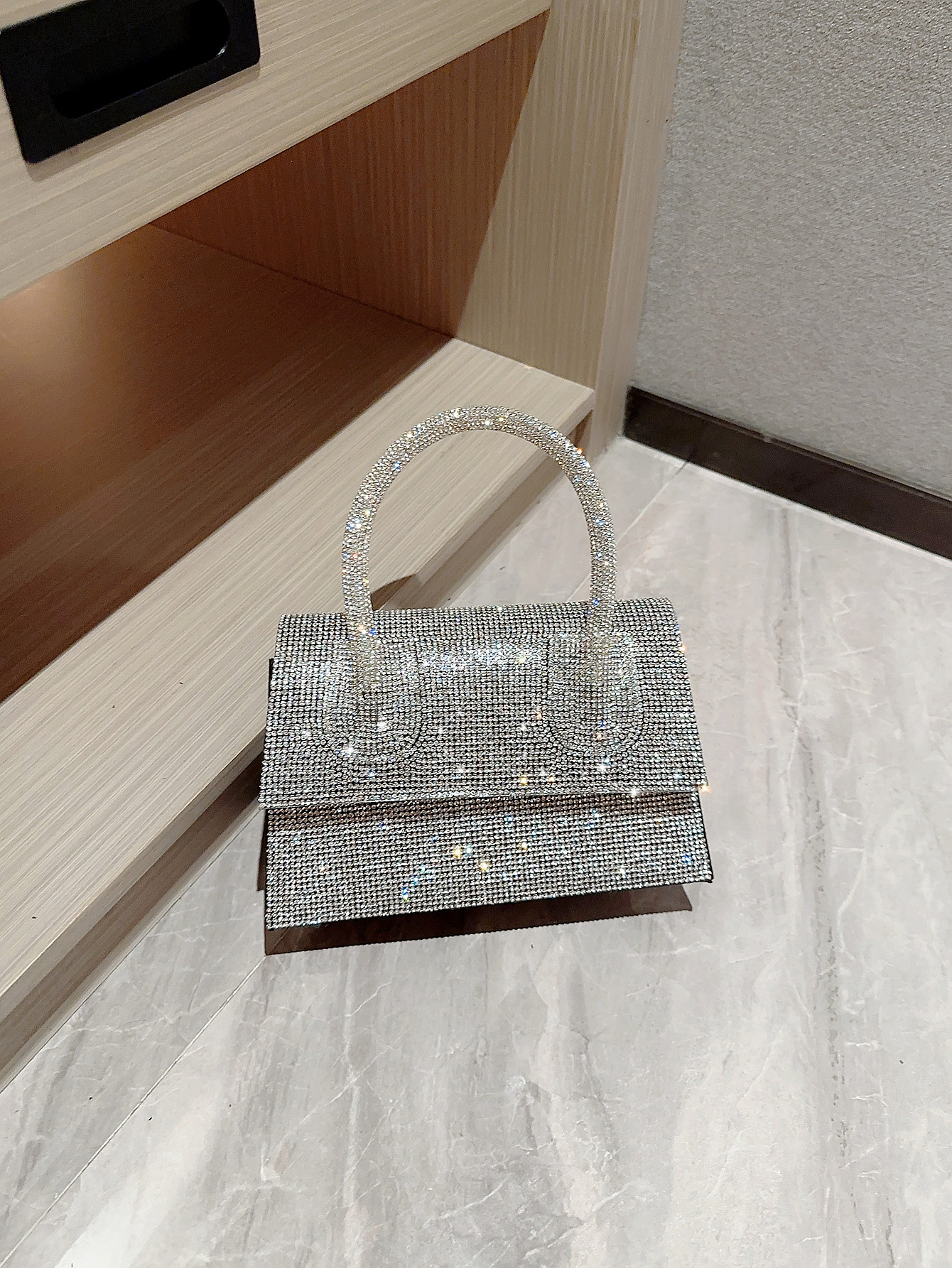 Silver Polyester Solid Color Evening Bags display picture 5
