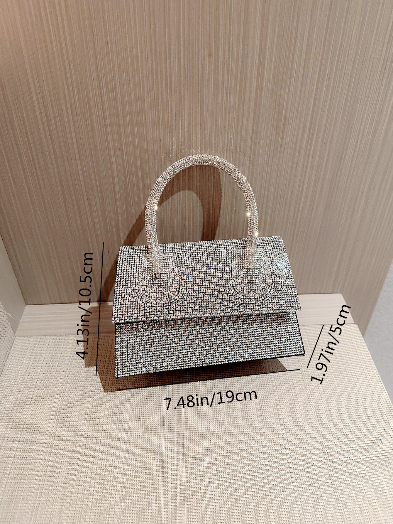 Silver Polyester Solid Color Evening Bags display picture 8