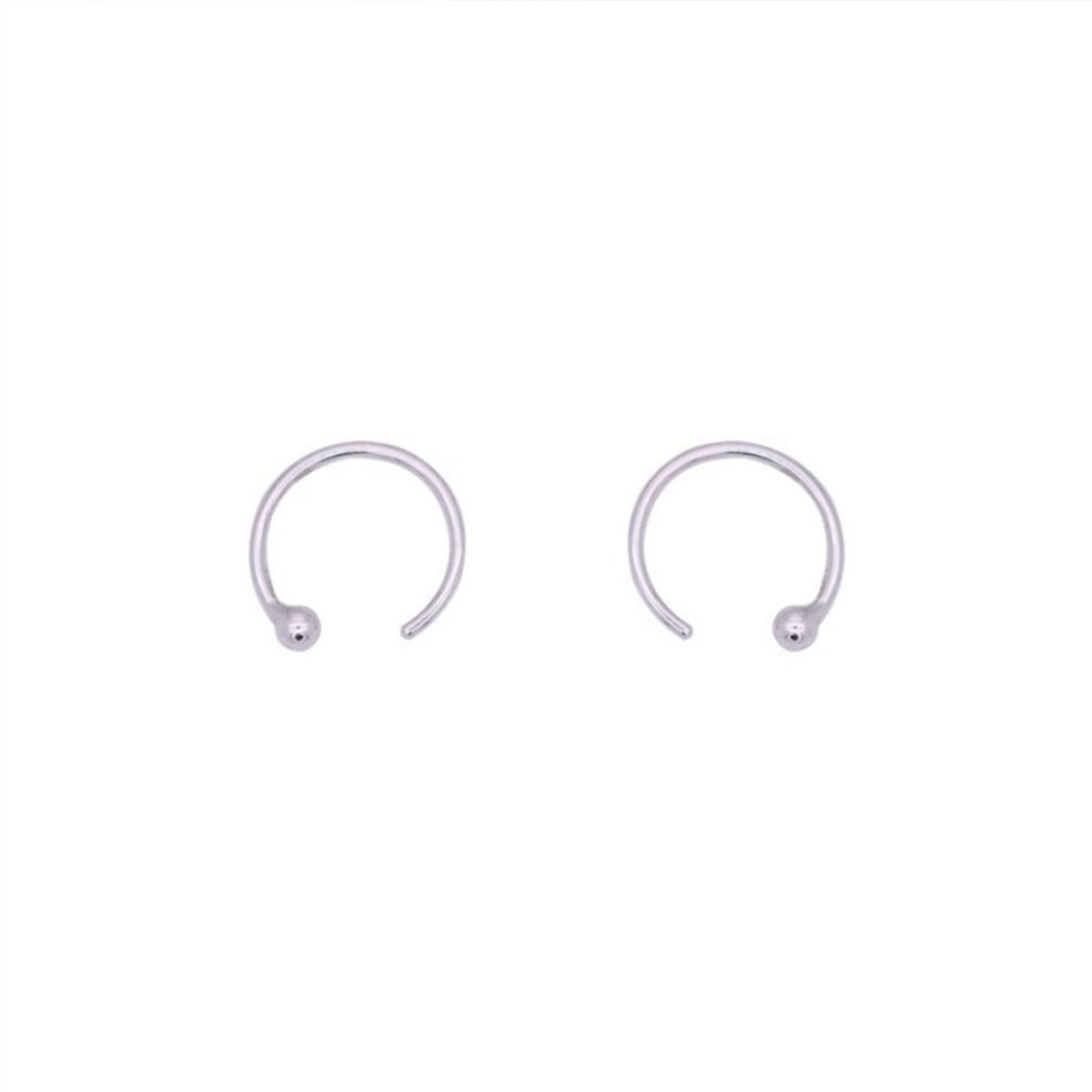 1 Pair Elegant Luxurious Solid Color Round Plating Sterling Silver White Gold Plated Earrings display picture 1