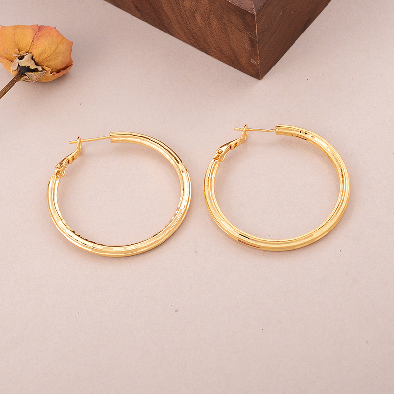 1 Paar Einfacher Stil Einfarbig Kupfer 18 Karat Vergoldet Palladium Weiß K Ohrringe display picture 6