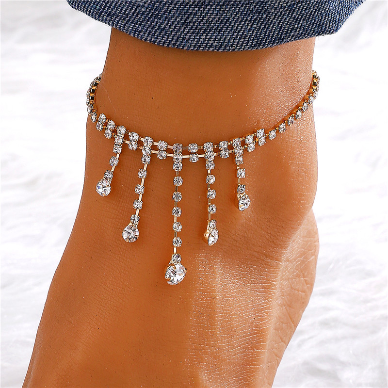 Vacances Style Simple Lune Forme De Cœur Le Cuivre Incruster Strass Artificiels Diamant Artificiel Plaqué Or Plaqué Argent Femmes Bracelet De Cheville display picture 16