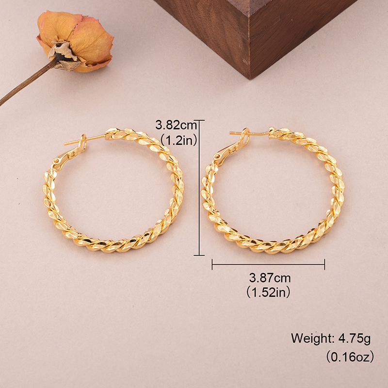 1 Pair Elegant Sweet Artistic Round Braid Copper 18K Gold Plated Palladium White K Earrings display picture 6