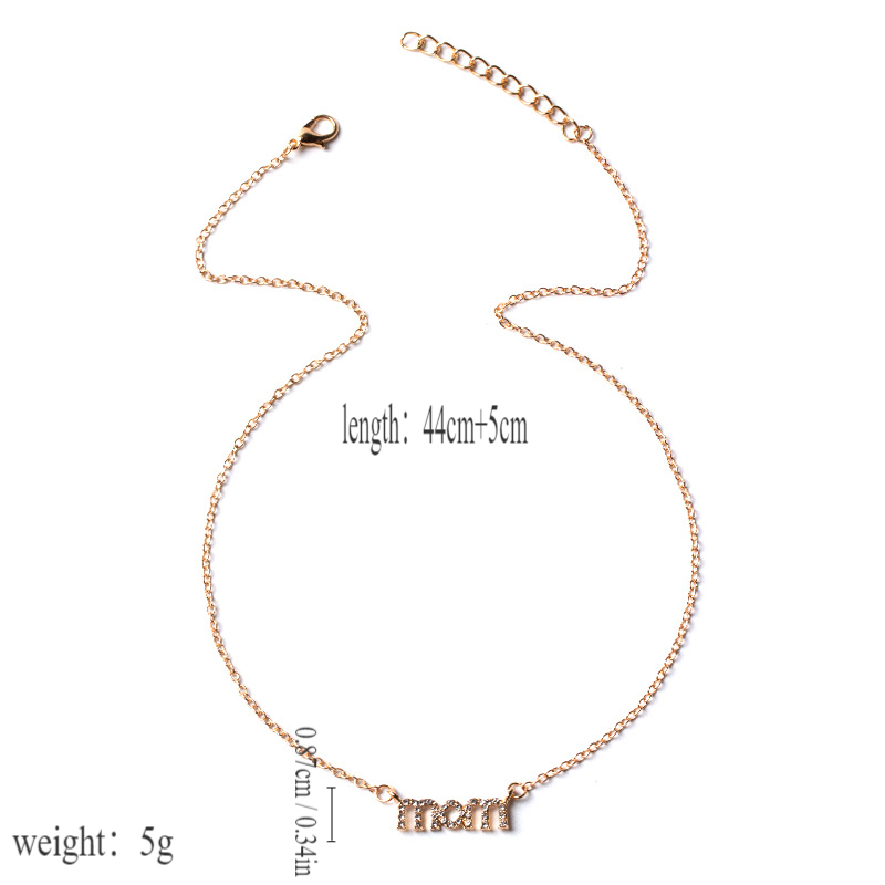 Bijoux En Gros MAMA Style Moderne Style Simple Lettre Alliage Strass Placage Incruster Collier display picture 1