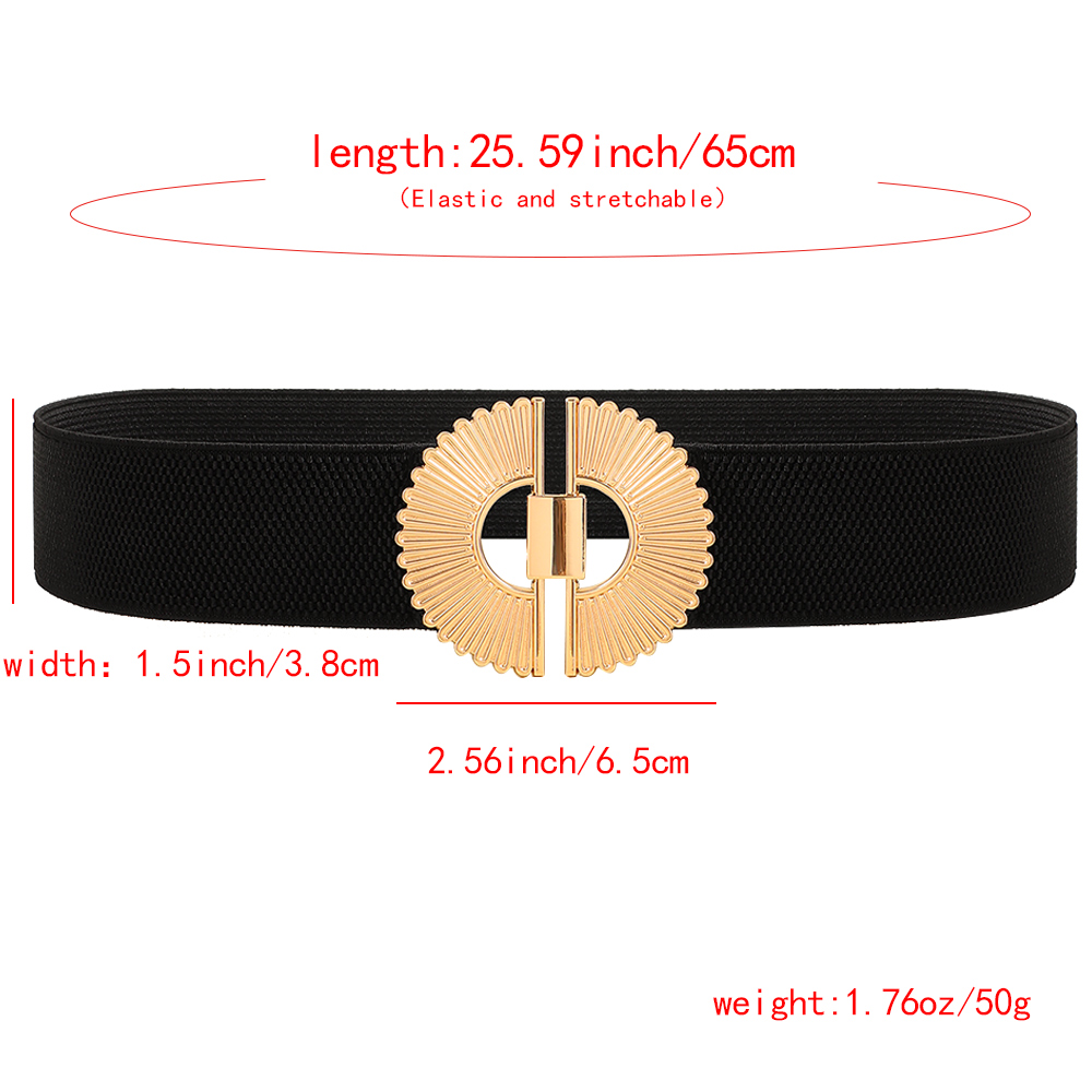 Elegant Business Simple Style Solid Color Alloy Fabric Metal Button Women's Woven Belts display picture 2