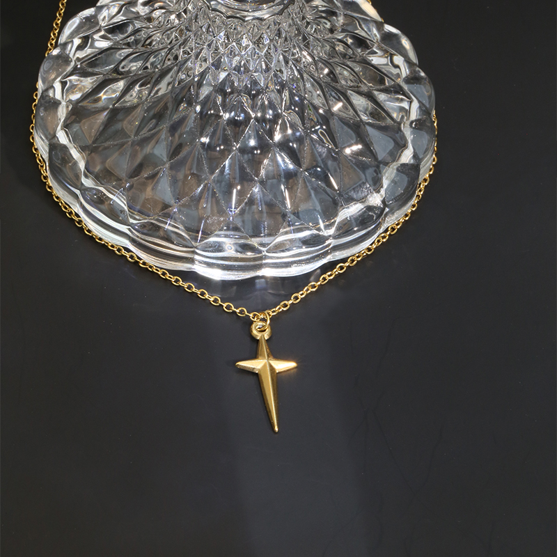 Acero Inoxidable Chapados en oro de 18k Estilo Simple Estrella Collar Colgante display picture 8
