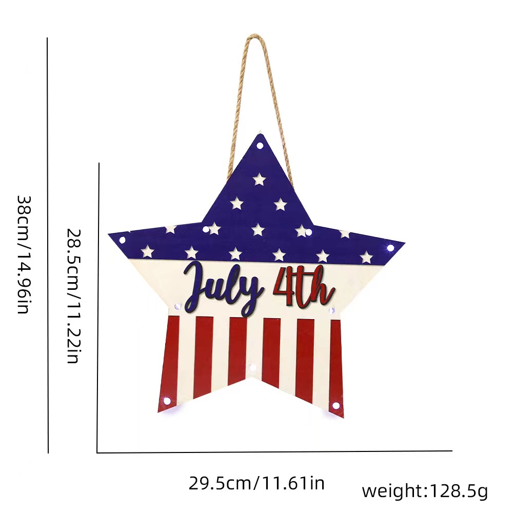 Independence Day Classic Style Letter American Flag Wood Holiday Party Carnival Hanging Ornaments display picture 1