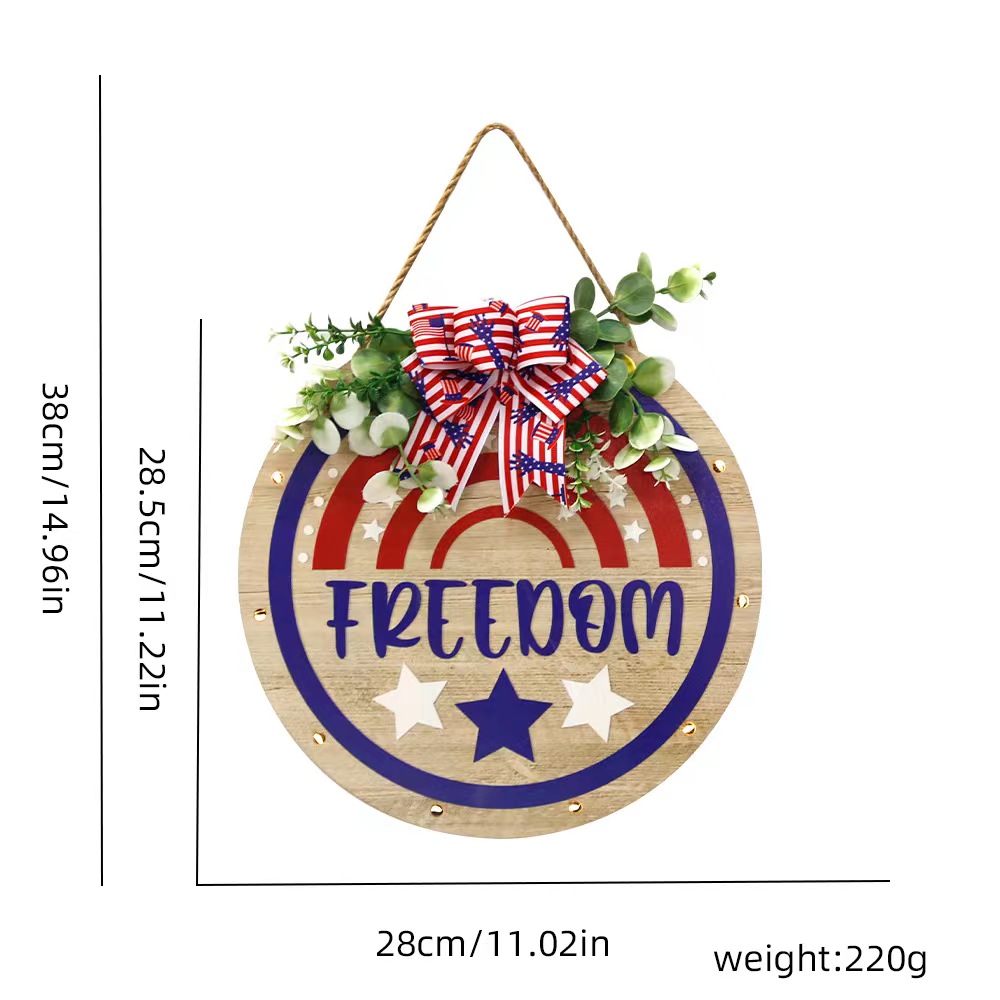 Tag Der Unabhängigkeit Klassischer Stil Brief Amerikanische Flagge Holz Ferien Gruppe Karneval Hängende Ornamente display picture 7