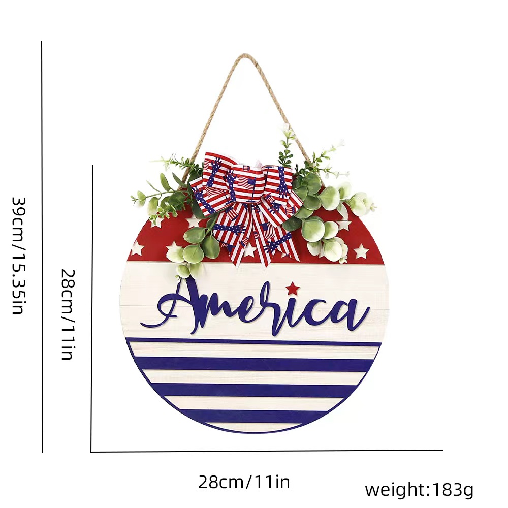 Independence Day Classic Style Letter American Flag Wood Holiday Party Carnival Hanging Ornaments display picture 4