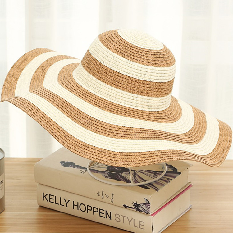 Women's Casual Simple Style Color Block Big Eaves Straw Hat display picture 4
