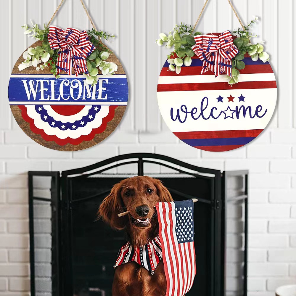 Independence Day Classic Style Letter American Flag Wood Holiday Party Carnival Hanging Ornaments display picture 13