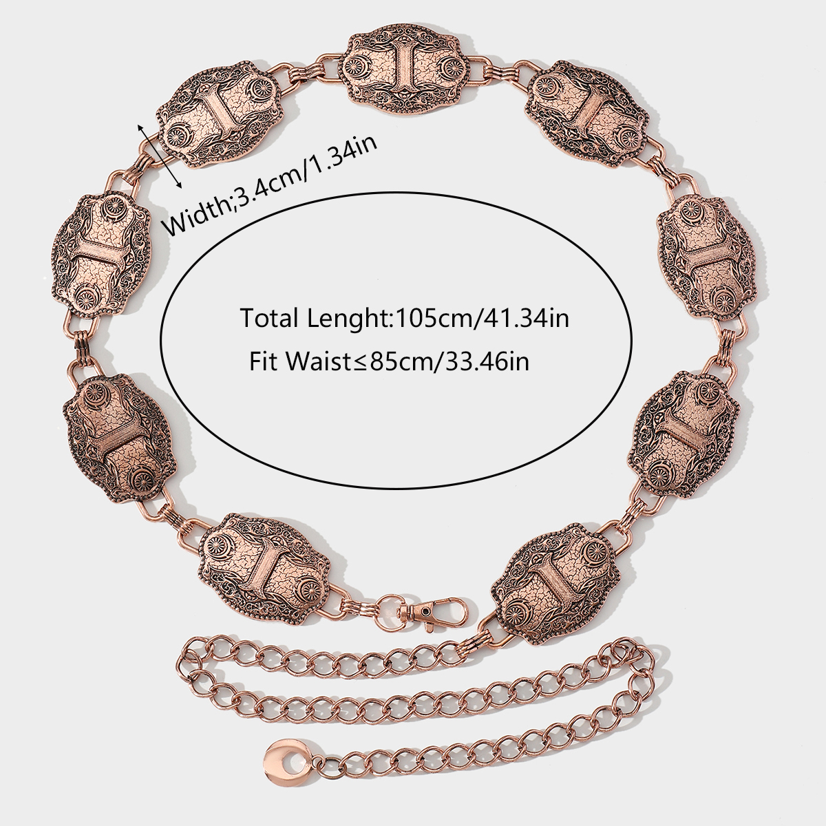 Casual Retro Letter Alloy Unisex Chain Belts display picture 2
