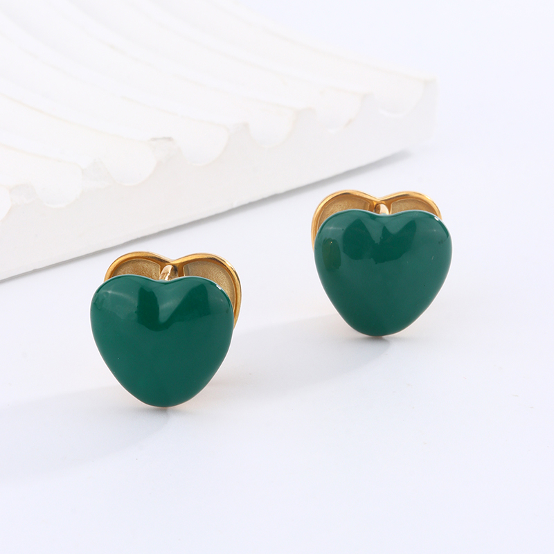 1 Pair Simple Style Classic Style Heart Shape Snake Scallop Enamel Plating Stainless Steel Titanium Steel 18K Gold Plated Ear Cuffs display picture 4