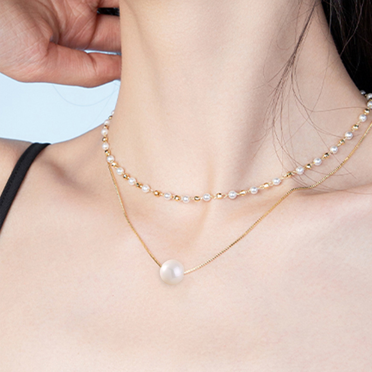 IG Style Simple Style Round Resin Copper Pearl Women's Necklace display picture 8