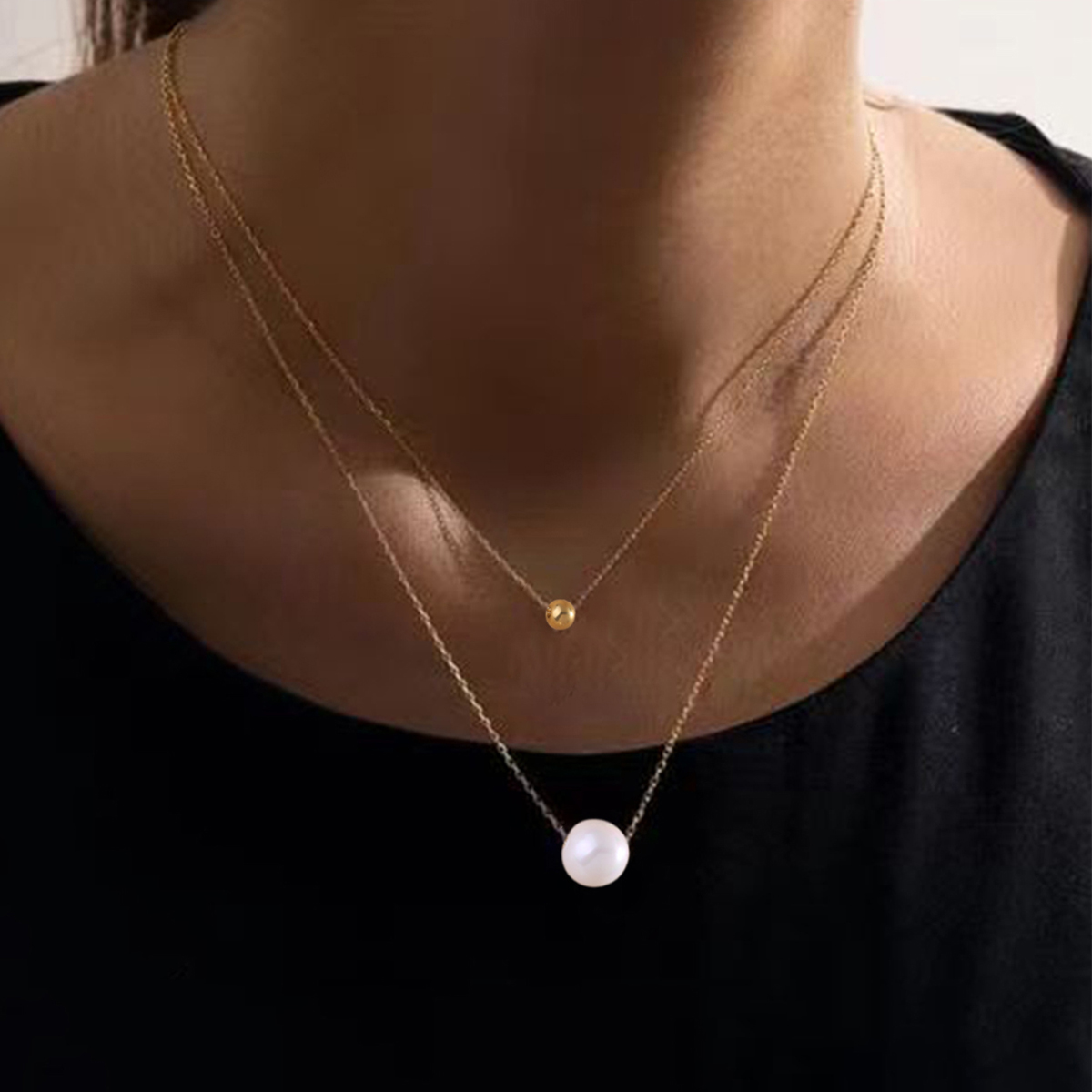 Style IG Style Simple Rond Résine Le Cuivre Perle Femmes Collier display picture 11