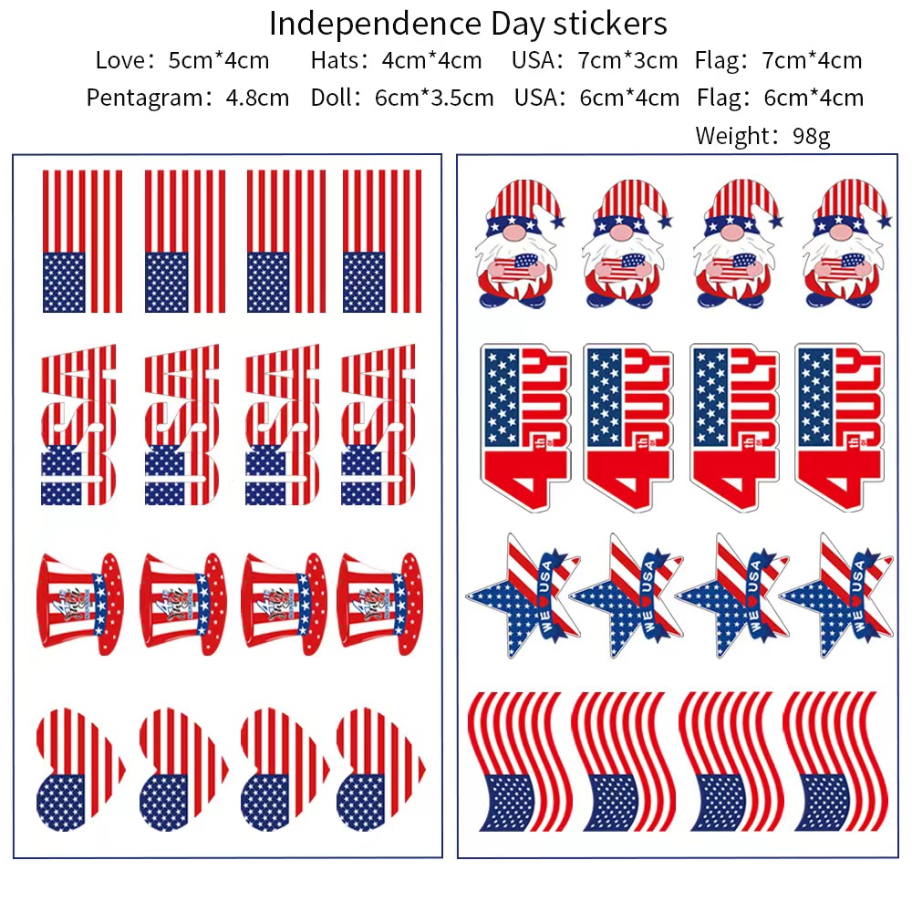 1 Piece American Flag Carnival Festival Street Independence Day Christmas Stickers Paper Retro Artistic display picture 1